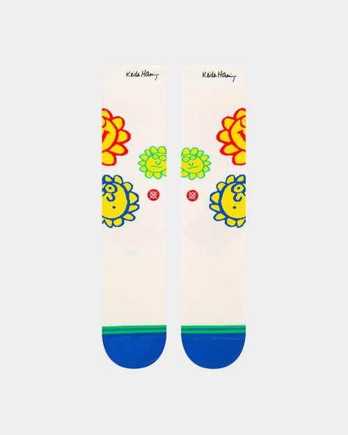 Stance X Keith Haring Happy Fields Socks Off White