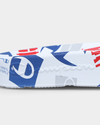 Champion IPO C Logo Slides White/Scarlet