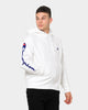 Champion Men's Rev Weave OS Flock Script Hoodie White