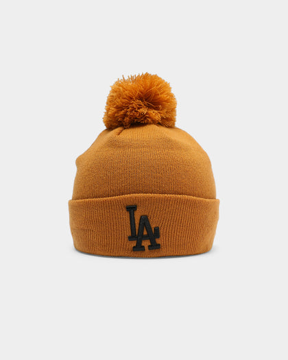 New Era Los Angeles Dodgers Pom Knit Beanie Wheat