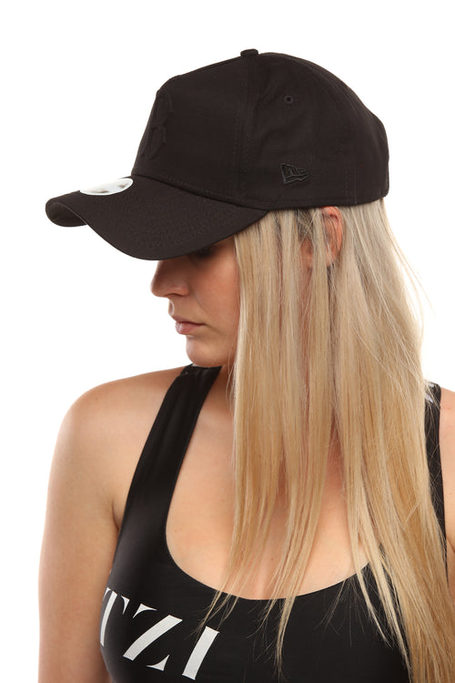 New Era Women's Boston Red Sox 9FORTY A-Frame Embossed Strapback Black/Black