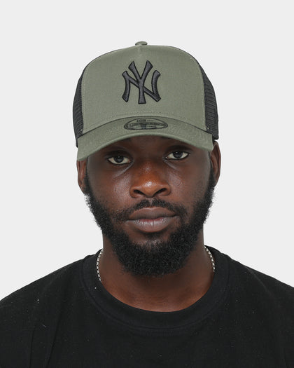 New Era New York Yankees 9FORTY A-Frame Trucker Snapback Olive/Black