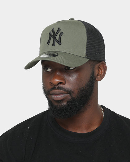 New Era New York Yankees 9FORTY A-Frame Trucker Snapback Olive/Black
