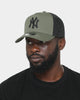 New Era New York Yankees 9FORTY A-Frame Trucker Snapback Olive/Black