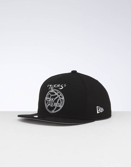 New Era Philadelphia 76ers 9FIFTY OF Scribble Snapback Black