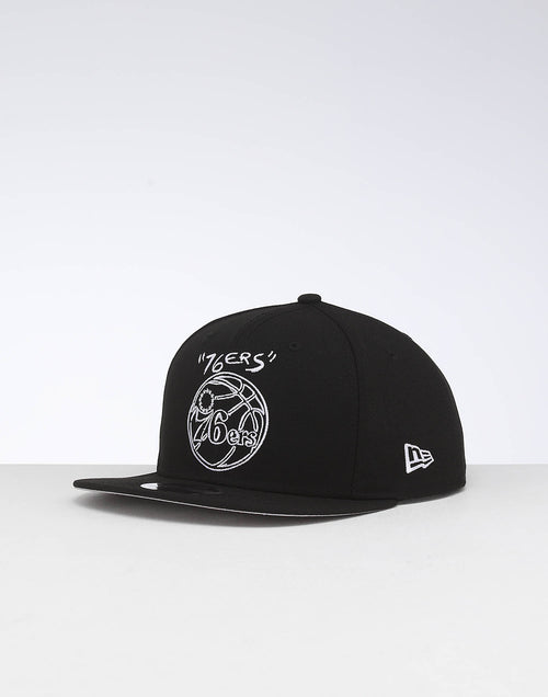 New Era Philadelphia 76ers 9FIFTY OF Scribble Snapback Black