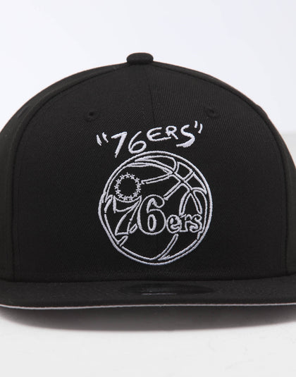 New Era Philadelphia 76ers 9FIFTY OF Scribble Snapback Black