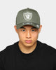 New Era Raiders 9FORTY A-Frame Reflective Logo Snapback Olive/3M