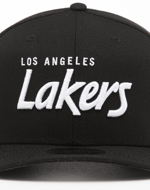 New Era Los Angeles Lakers 9FIFTY High Crown Precurved Snapback Black Script