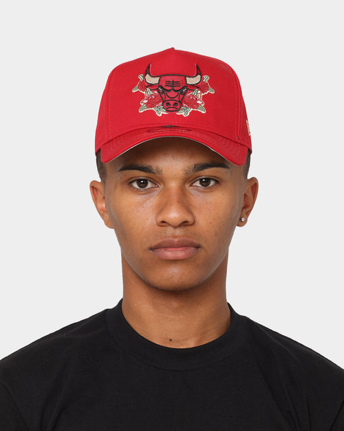 New Era Chicago Bulls 'Floral Logo' 9FORTY K-Frame Snapback Scarlet/Floral