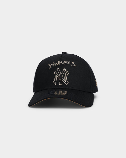 New Era New York Yankees Scribble 9FORTY A-Frame Snapback Black/Wheat