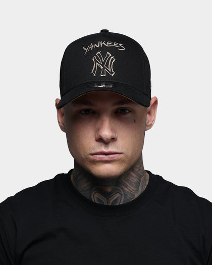 New Era New York Yankees Scribble 9FORTY A-Frame Snapback Black/Wheat