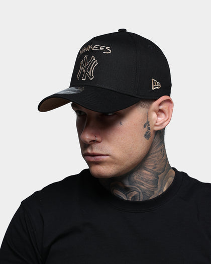 New Era New York Yankees Scribble 9FORTY A-Frame Snapback Black/Wheat