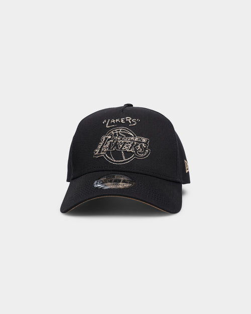 New Era Los Angeles Lakers Scribble 9FORTY A-Frame Snapback Black/Wheat