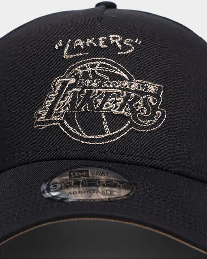 New Era Los Angeles Lakers Scribble 9FORTY A-Frame Snapback Black/Wheat