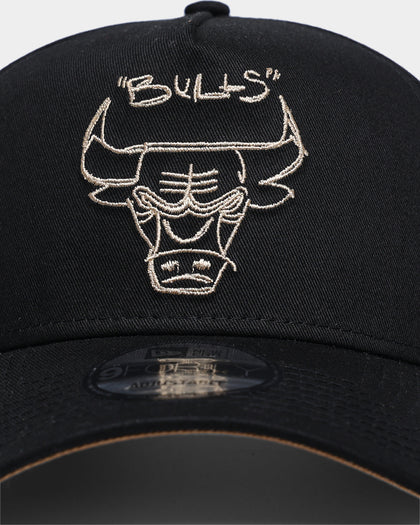 New Era Chicago Bulls Scribble 9FORTY A-Frame Snapback Black/Wheat