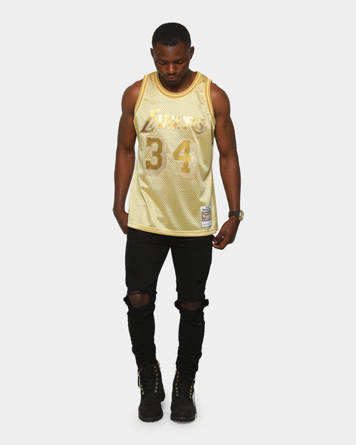 Mitchell & Ness Men's Los Angeles Lakers Shaquille O'Neal Midas SM Jersey Gold