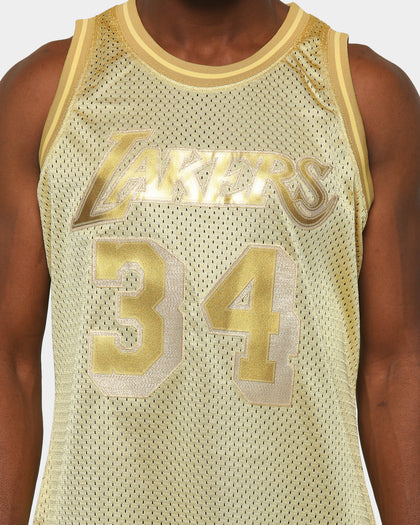 Mitchell & Ness Men's Los Angeles Lakers Shaquille O'Neal Midas SM Jersey Gold