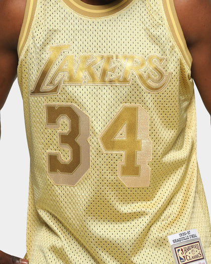 Mitchell & Ness Men's Los Angeles Lakers Shaquille O'Neal Midas SM Jersey Gold