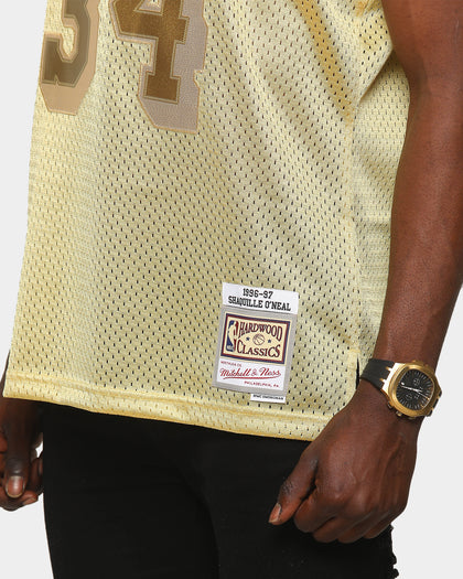 Mitchell & Ness Men's Los Angeles Lakers Shaquille O'Neal Midas SM Jersey Gold