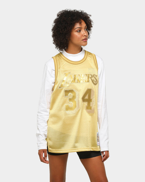 Mitchell & Ness Men's Los Angeles Lakers Shaquille O'Neal Midas SM Jersey Gold