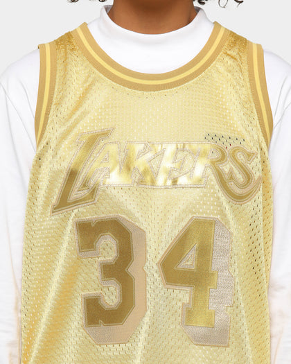 Mitchell & Ness Men's Los Angeles Lakers Shaquille O'Neal Midas SM Jersey Gold