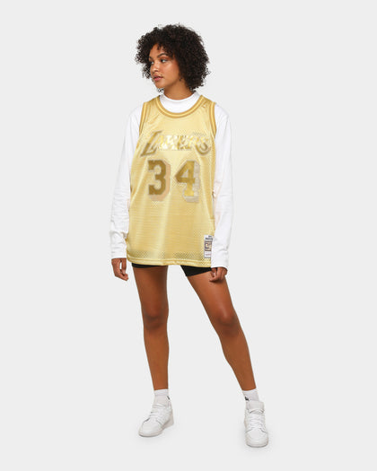 Mitchell & Ness Men's Los Angeles Lakers Shaquille O'Neal Midas SM Jersey Gold