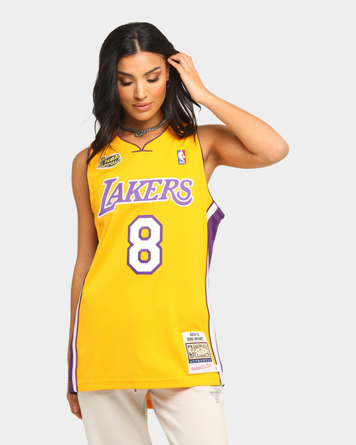 Mitchell & Ness Kobe Bryant NBA Finals '00-'01 #8 Authentic Los Angeles Lakers Jersey Yellow