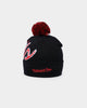 Mitchell & Ness Chicago Bulls Script Burst Pom Beanie Black