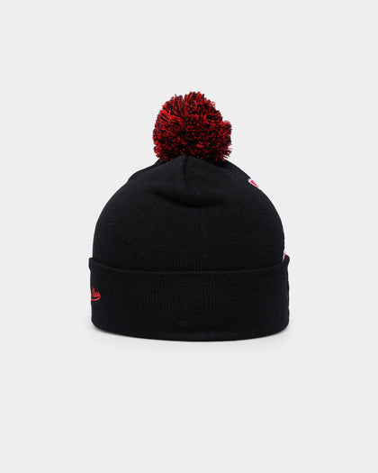 Mitchell & Ness Chicago Bulls Script Burst Pom Beanie Black