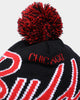 Mitchell & Ness Chicago Bulls Script Burst Pom Beanie Black