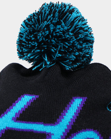 Mitchell & Ness Charlotte Hornets Script Burst Pom Beanie Black