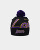 Mitchell & Ness Los Angeles Lakers Script Burst Pom Beanie Black