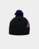Mitchell & Ness Los Angeles Lakers Script Burst Pom Beanie Black
