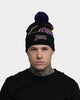 Mitchell & Ness Los Angeles Lakers Script Burst Pom Beanie Black