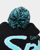 Mitchell & Ness San Antonio Spurs Script Burst Pom Beanie Black