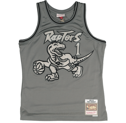 Mitchell & Ness Toronto Raptors Metal Works #1 McGrady Iverson Swingman Jersey Gunmetal