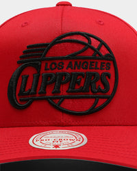 Mitchell & Ness Los Angeles Clippers Cotton Pro Crown Snapback Red