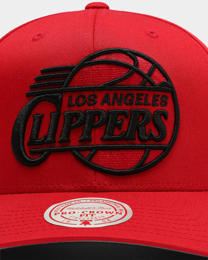 Mitchell & Ness Los Angeles Clippers Cotton Pro Crown Snapback Red