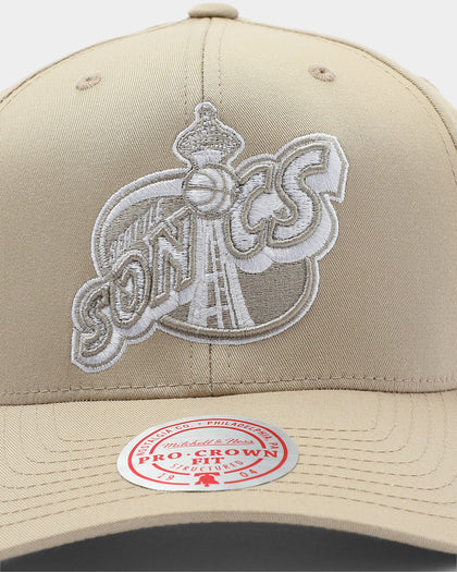 Mitchell & Ness Seattle Sonics Fast Break Pro Crown Snapback Khaki