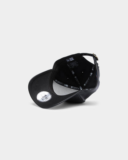 New Era Men's Chicago White Sox Leather Appliqué 9FORTY K-Frame MLB Strapback Black/White