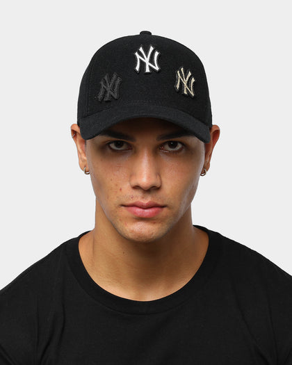 Men's New Era New York Yankees Velcro Patch 9FORTY A-Frame Snapback Black