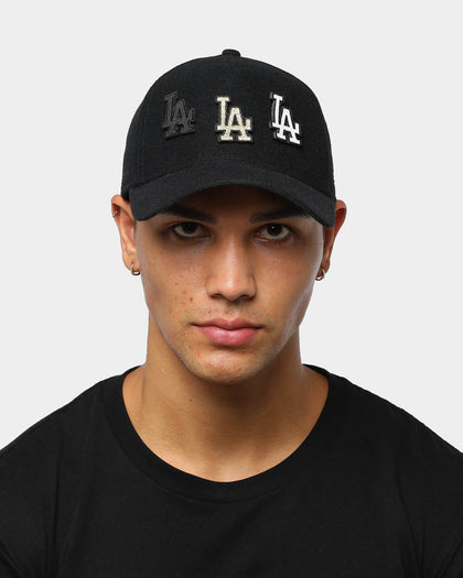 Men's New Era Los Angeles Dodgers Interchangeable Patch 9FORTY A-Frame Snapback Black