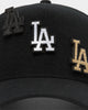 Men's New Era Los Angeles Dodgers Interchangeable Patch 9FORTY A-Frame Snapback Black