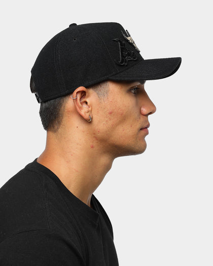Men's New Era Chicago Bulls Interchangeable Patch 9FORTY A-Frame Snapback Black