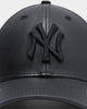 New Era Women's New York Yankees PU Leather 9FORTY Strapback Black/Black