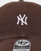 47 Brand New York Yankees Base Runner Clean Up Strapback Brown