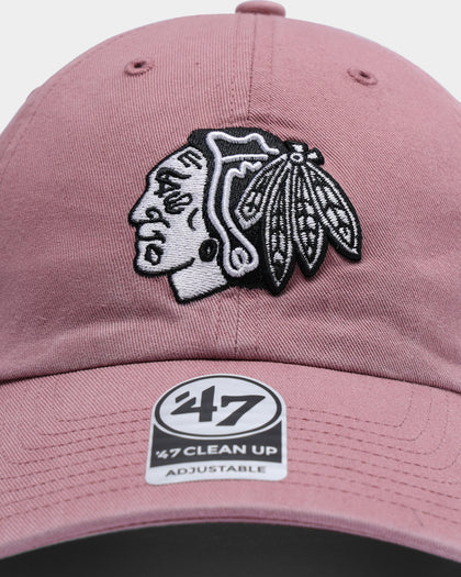 47 Brand Chicago Blackhawks Clean Up Strapback Mauve