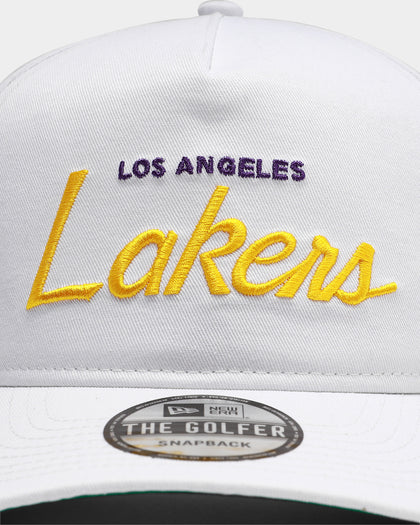 New Era Los Angeles Lakers Script Old Golfer Snapback White