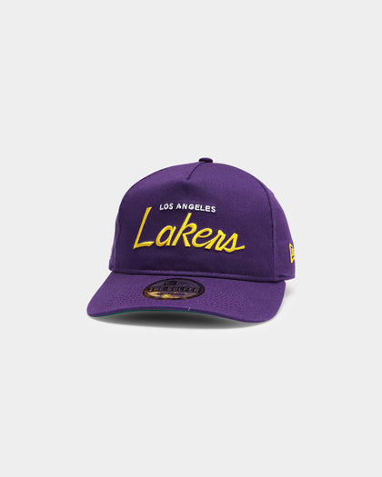 New Era Los Angeles Lakers Script Old Golfer Snapback Purple